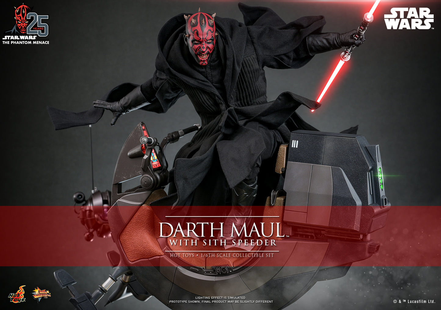 Star Wars Episode I: The Phantom Menace - Darth Maul with Sith Speeder 1:6 Scale Collectible Set